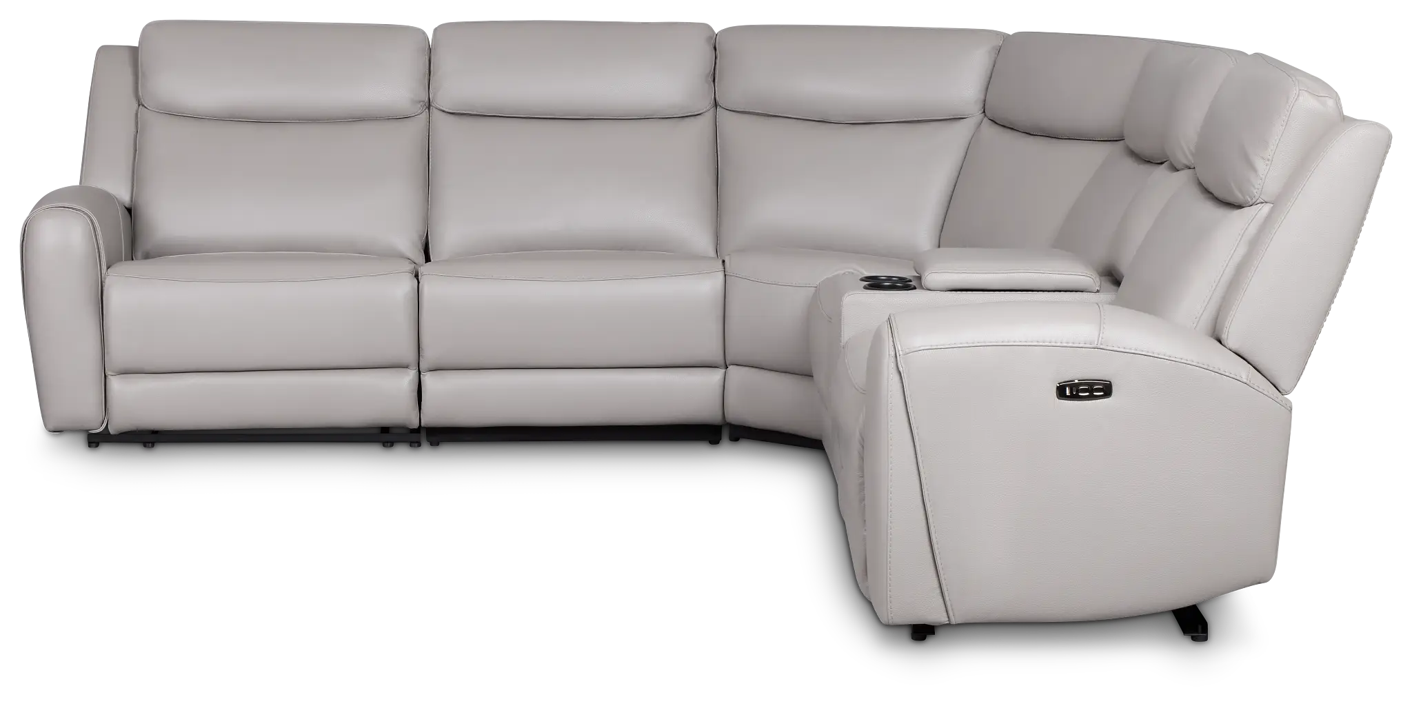 Walker Light Gray Lthr/vinyl Medium Triple Power 2-arm Sectional Walker Light Gray Lthr/vinyl Medium Triple Power 2-arm Sectional