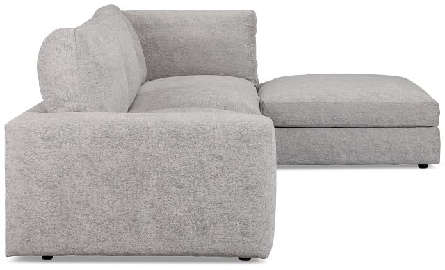 Calista Pewter Fabric Small Right Bumper Sectional