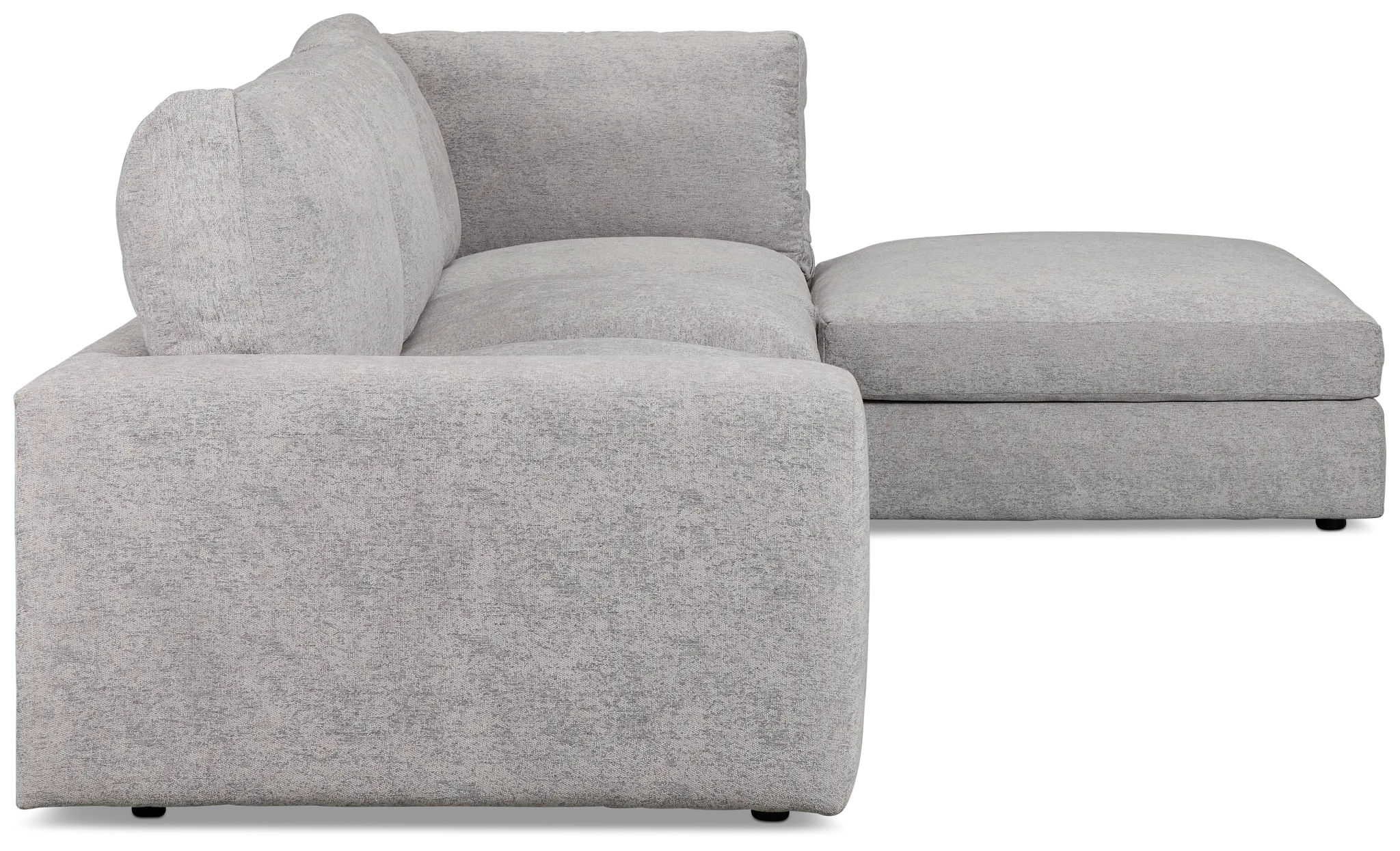 Calista Pewter Fabric Small Right Bumper Sectional