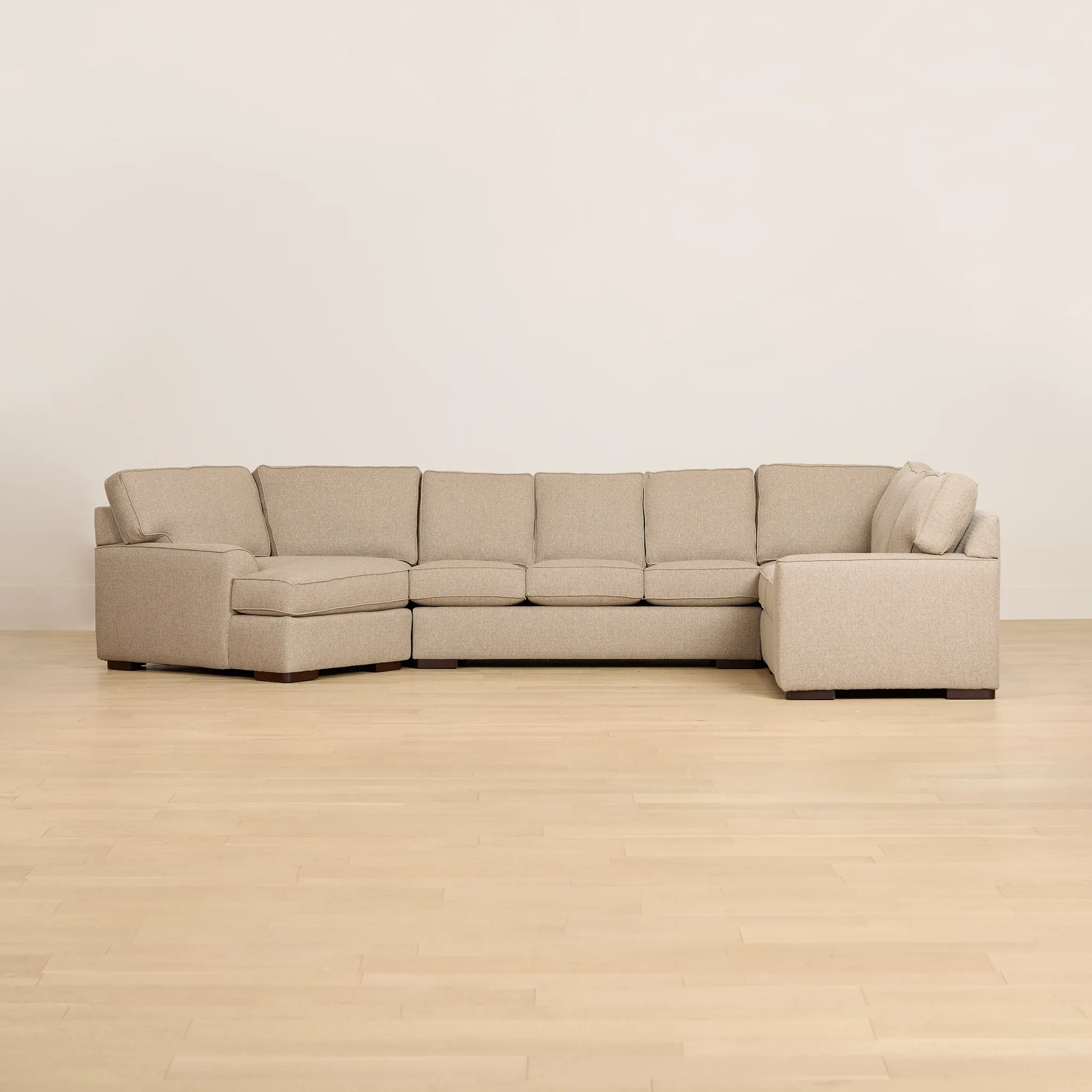 Sinclair Brown Fabric Left Cuddler Cooling Memory Foam Sectional