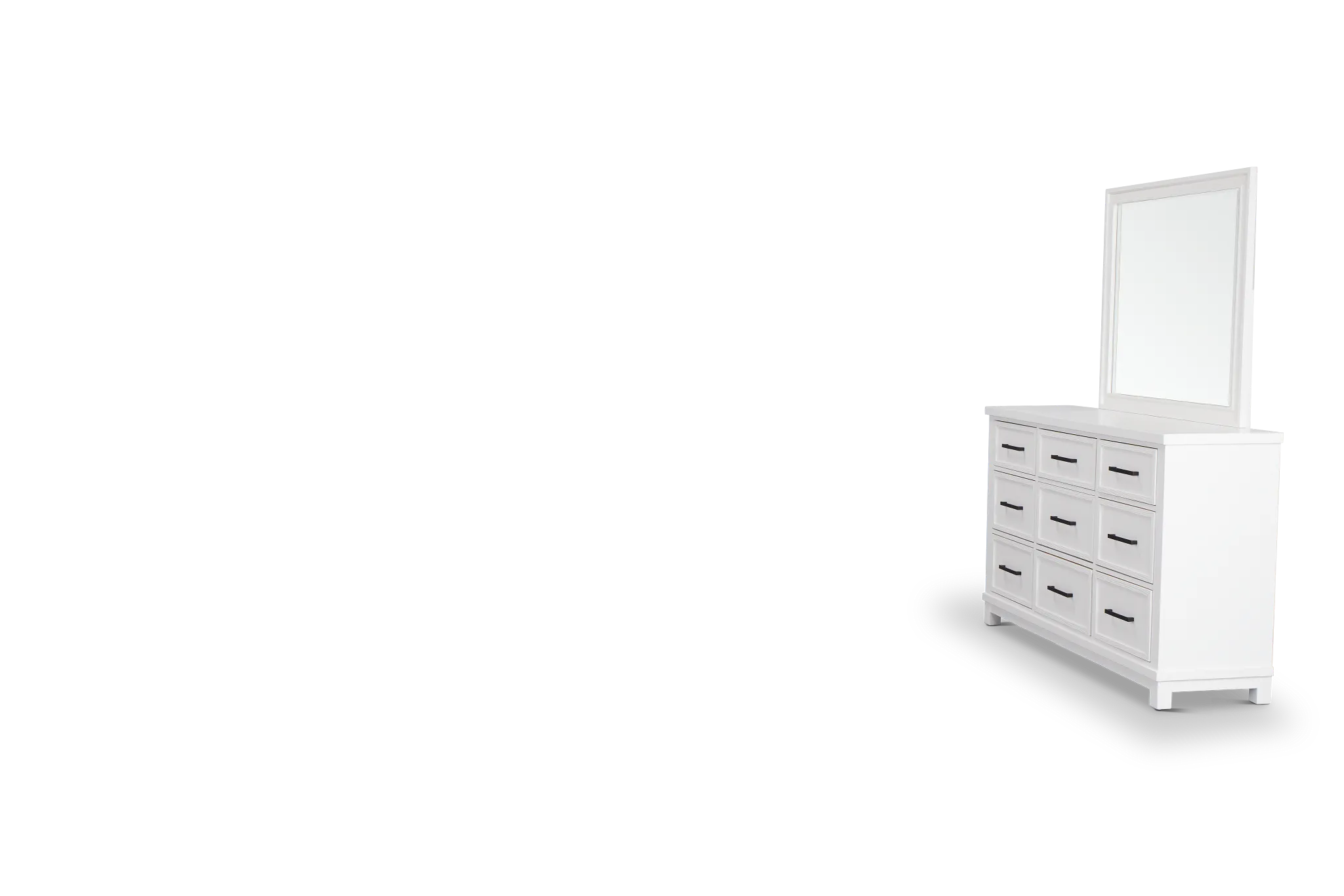 Anton White Dresser & Mirror