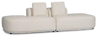 Catalina Beige Fabric 2-piece Modular Sofa