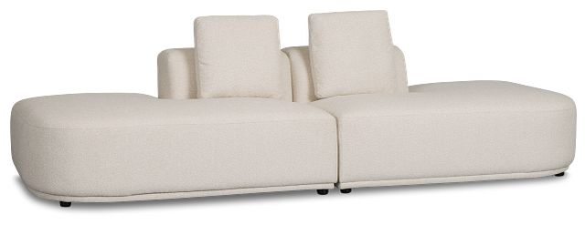 Catalina Beige Fabric 2-piece Modular Sofa