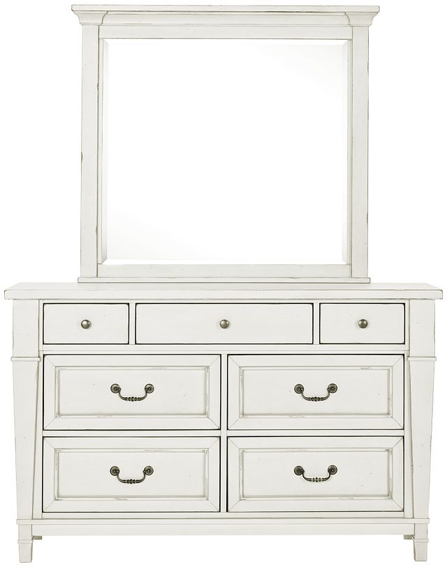 Stoney White Dresser & Mirror