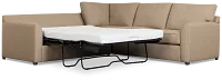 Tate Brown Fabric Medium Left Chaise Memory Foam Sleeper Sectional