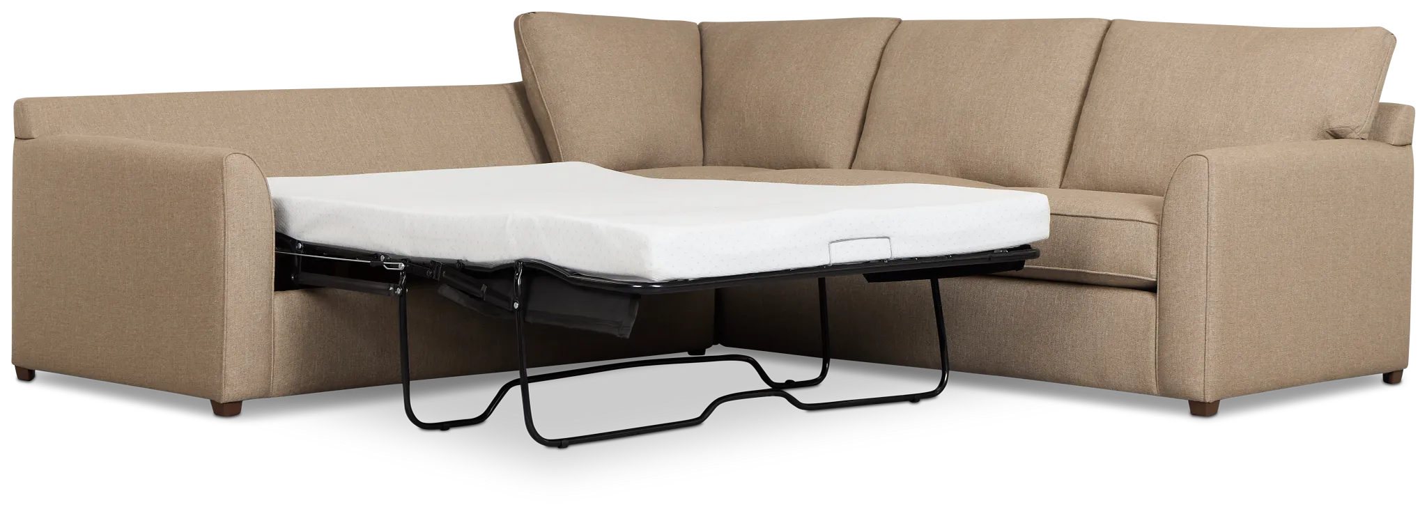 Tate Brown Fabric Medium Left Chaise Memory Foam Sleeper Sectional