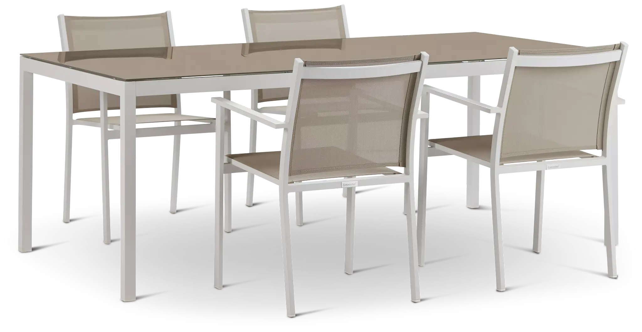 Aventura Champagne 78" Table & 4 Arm Chairs Aventura Champagne 78" Table & 4 Arm Chairs