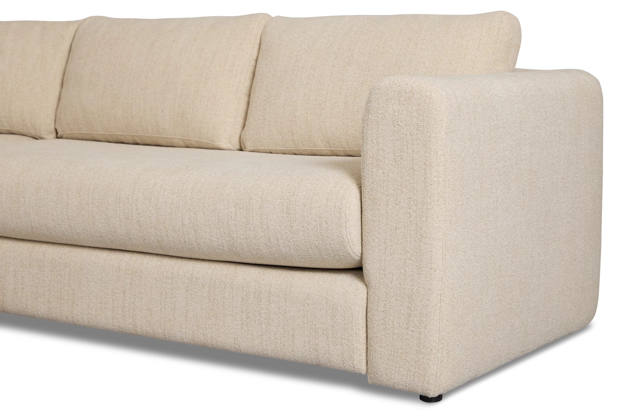Alma Light Beige Fabric Medium Left Chaise Sectional