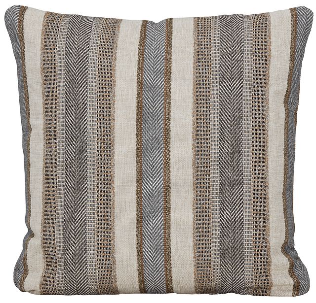 Abode Gray Fabric Square Accent Pillow