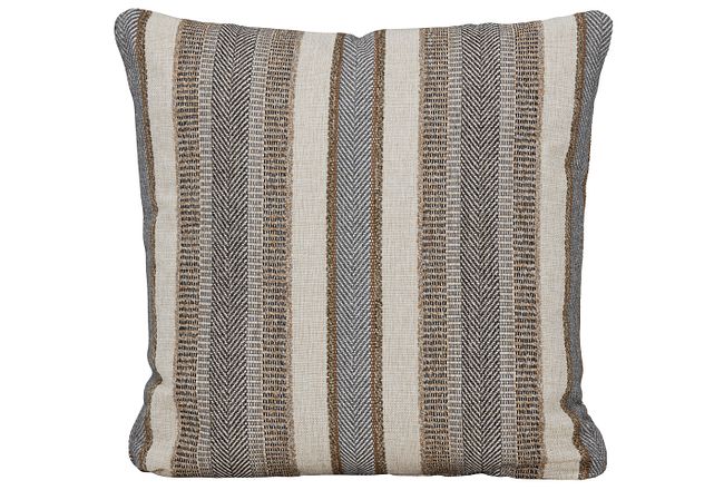 Abode Gray Fabric Square Accent Pillow