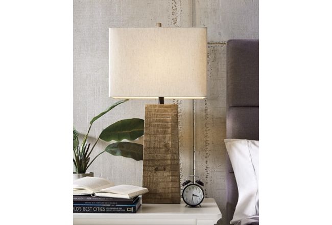 Deonte Brown Wood Table Lamp