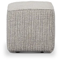 Webcam Gray Fabric Accent Pouf