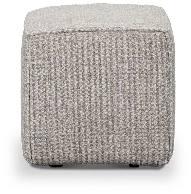 Webcam Gray Fabric Accent Pouf