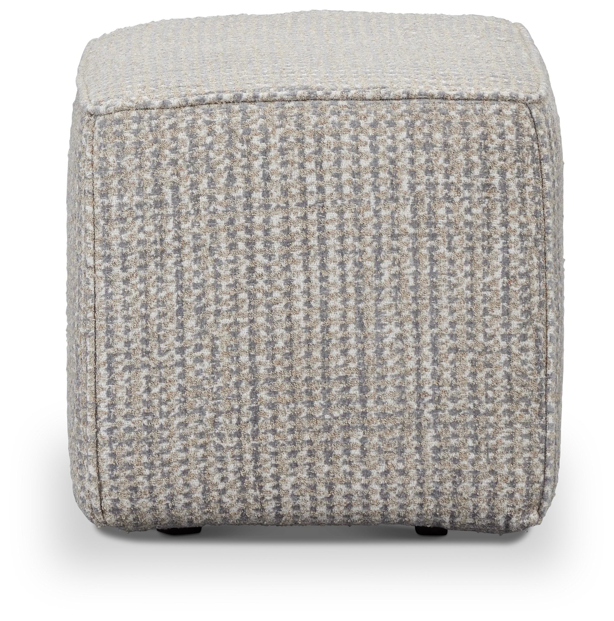 Webcam Gray Fabric Accent Pouf