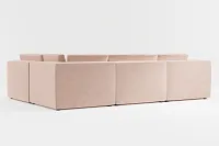 Destin Joya Light Pink Velvet 6-piece Pit Sectional