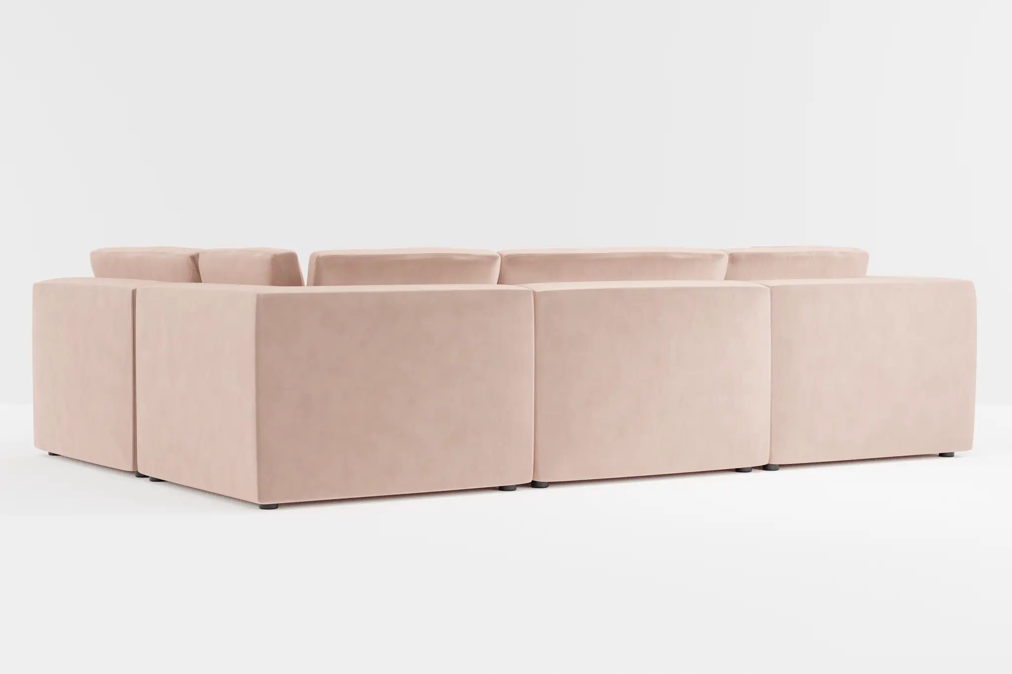 Destin Joya Light Pink Velvet 6-piece Pit Sectional Destin Joya Light Pink Velvet 6-piece Pit Sectional