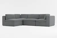 Destin Delray Dark Gray Fabric 4-piece Modular Sectional