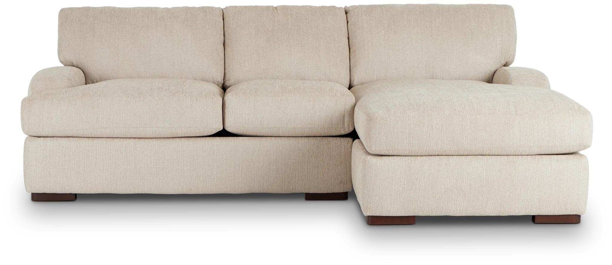 Alpha Beige Fabric Right Chaise Sectional
