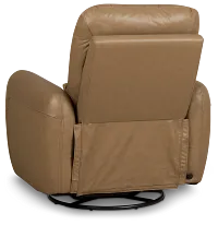 Eve Brown Lthr/vinyl Power Swivel Glider Recliner