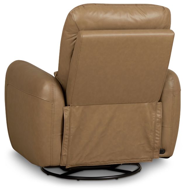 Eve Brown Lthr/vinyl Power Swivel Glider Recliner