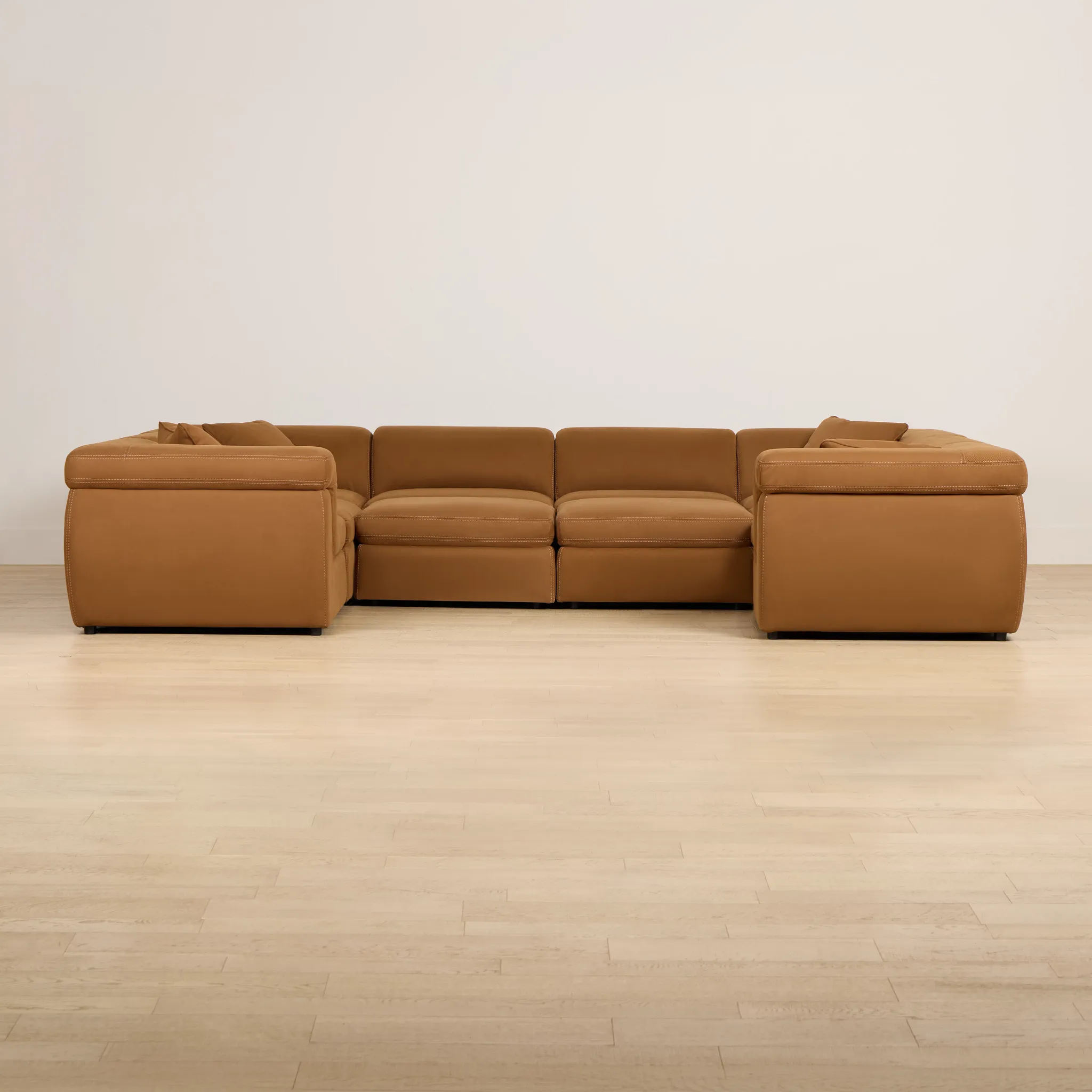 Aria Medium Brown Micro Immersive 10-piece Modular Sectional W/4 Speakers