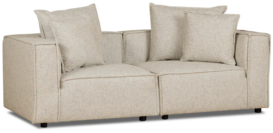 Tatum Beige Fabric 2-piece Modular Sofa