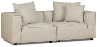 Tatum Beige Fabric 2-piece Modular Sofa