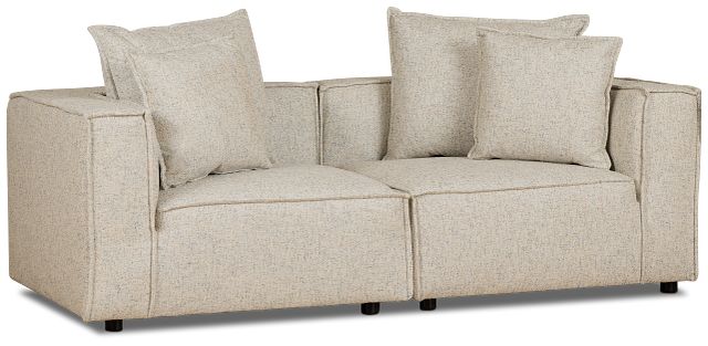 Tatum Beige Fabric 2 Piece Modular Sofa