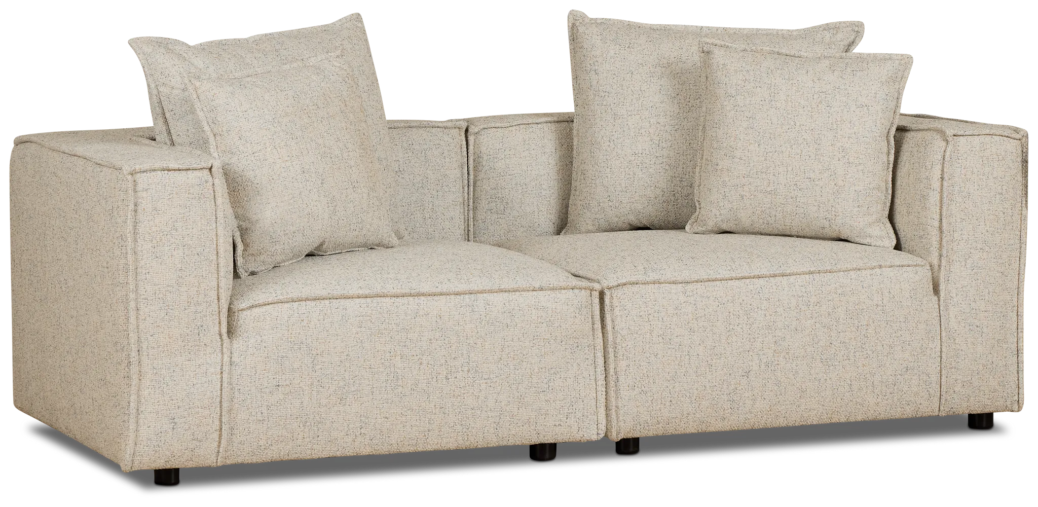 Tatum Beige Fabric 2-piece Modular Sofa