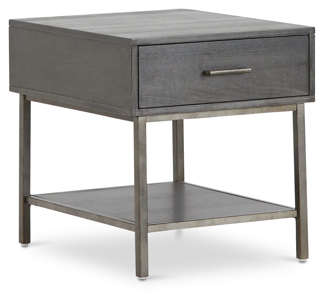 Fulton Dark Tone Wood Rectangular End Table