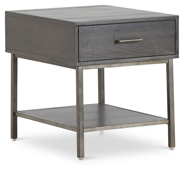 Fulton Dark Tone Wood Rectangular End Table