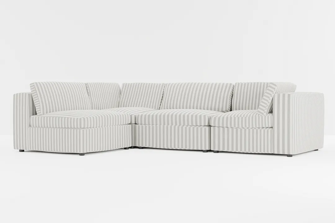 Destin Sea Lane Dark Gray Fabric 4-piece Modular Sectional