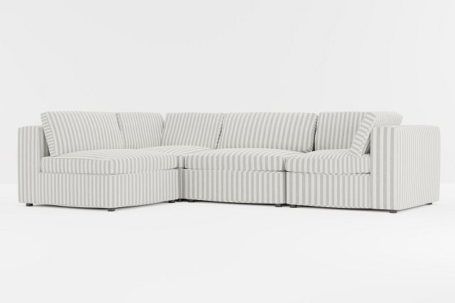 Destin Sea Lane Dark Gray Fabric 4-piece Modular Sectional