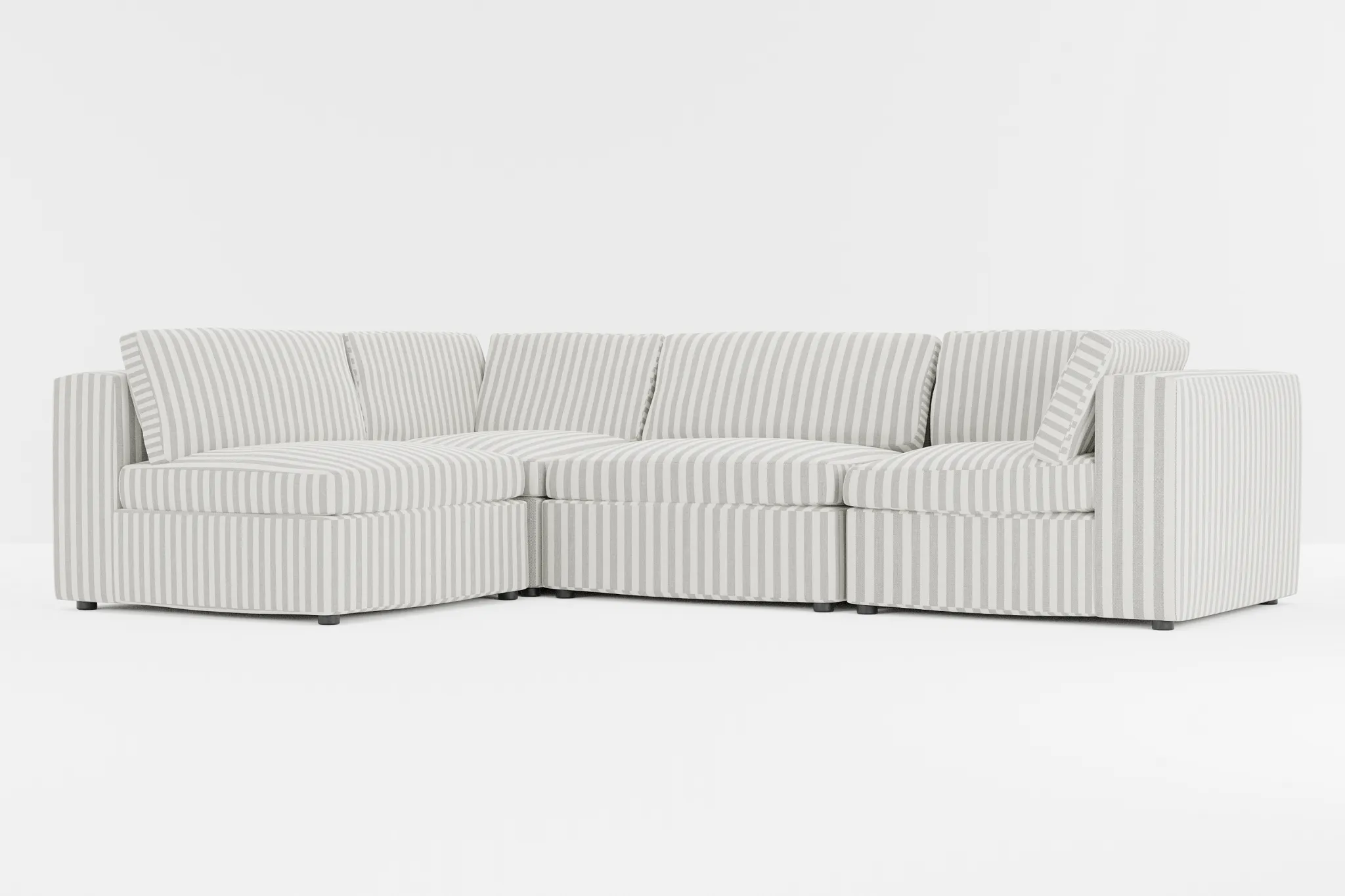 Destin Sea Lane Dark Gray Fabric 4-piece Modular Sectional