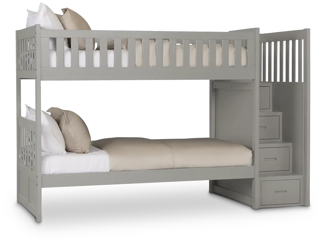 Charleston Gray Step Bunk Bed Charleston Gray Step Bunk Bed