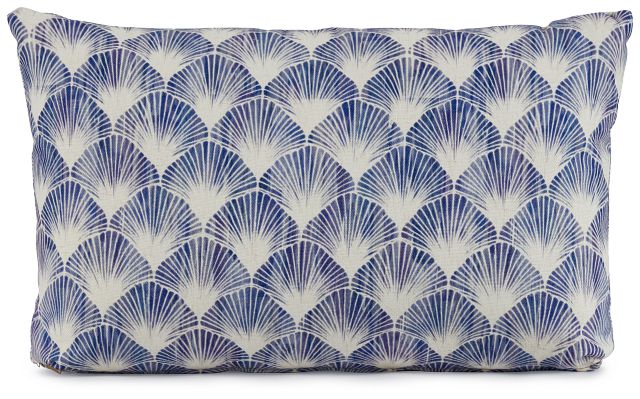 Shell Blue Fabric Lumbar Accent Pillow