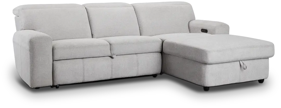 Callum Light Gray Storage Small Right Power Chaise Sleeper Sectional Callum Light Gray Storage Small Right Power Chaise Sleeper Sectional