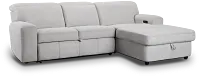 Callum Light Gray Storage Small Right Power Chaise Sleeper Sectional