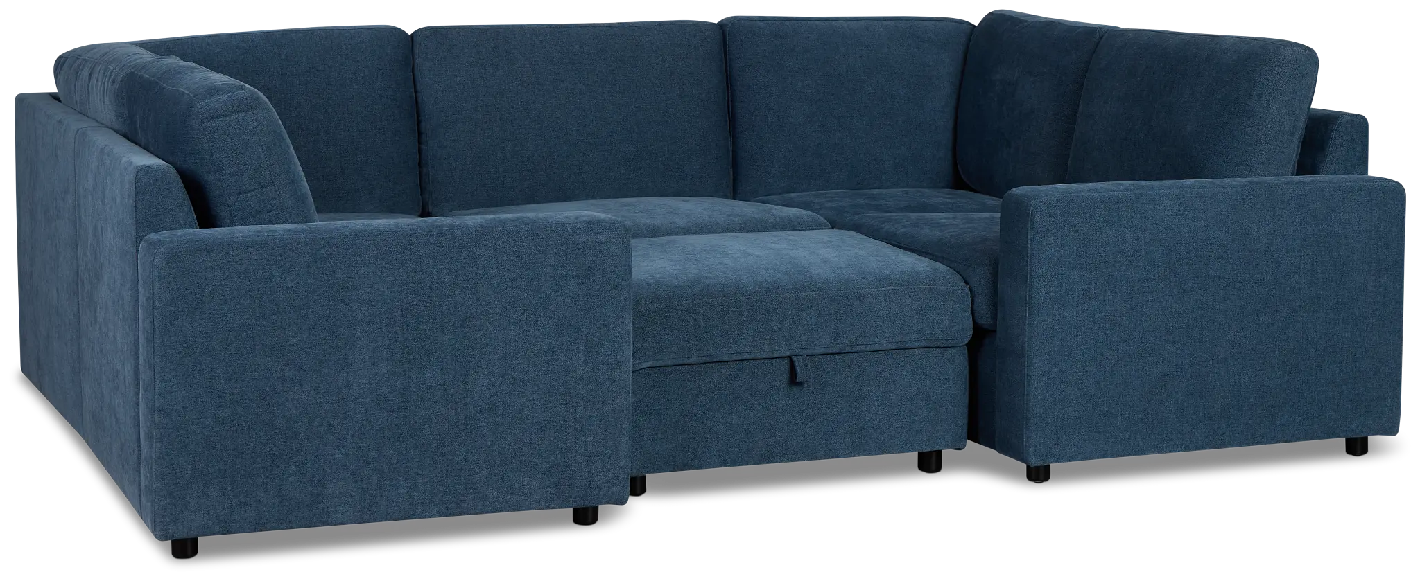 Addie Blue Fabric 6-piece Pit Storage Sectional Addie Blue Fabric 6-piece Pit Storage Sectional