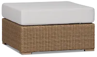 Montecito Light Tone Large Ottoman With Light Beige Cushions