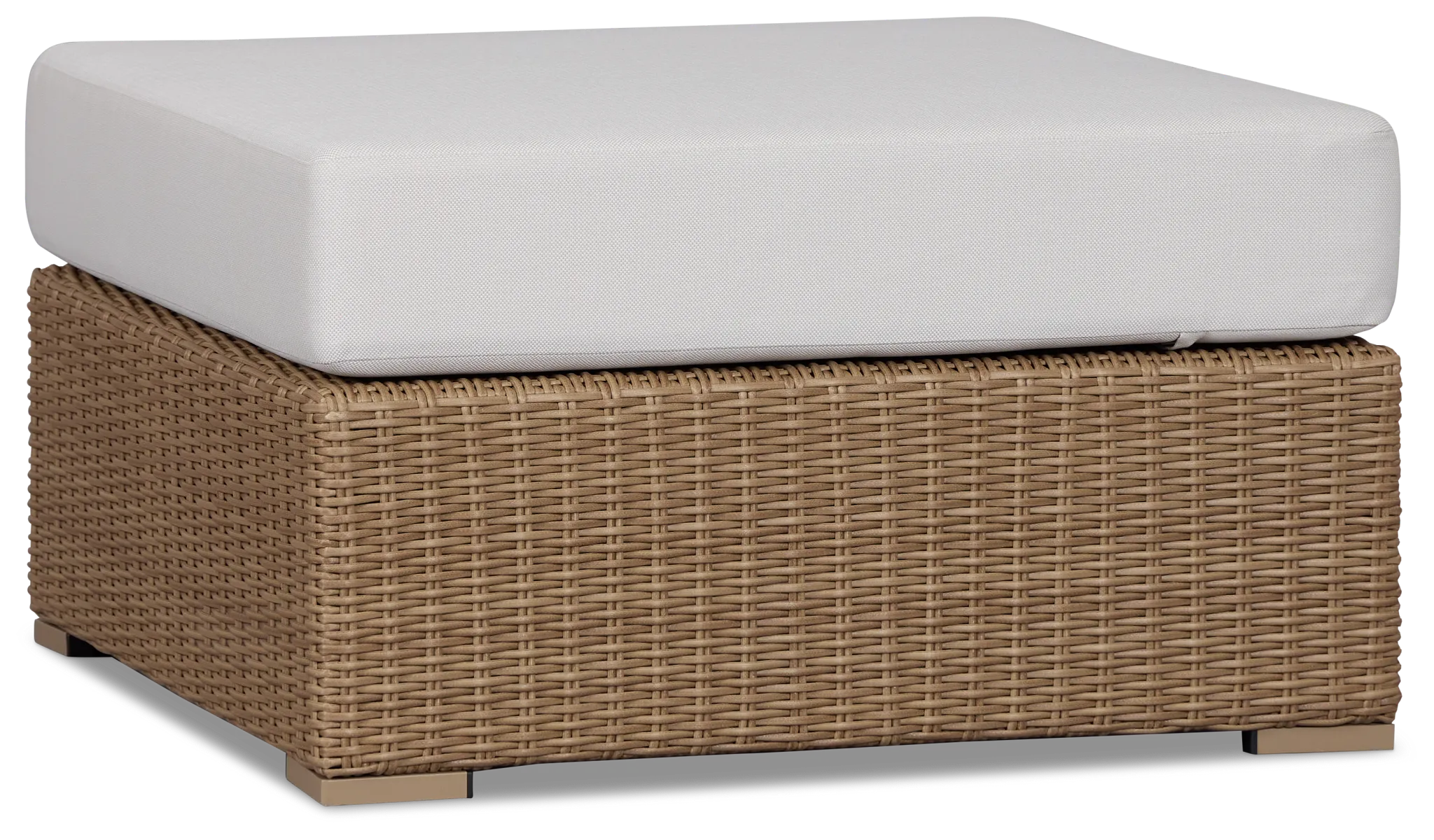 Montecito Light Tone Large Ottoman With Light Beige Cushions