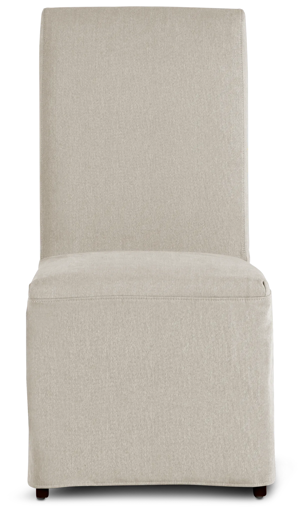 Harbor Light Beige Long Slipcover Chair With Dark-tone Leg