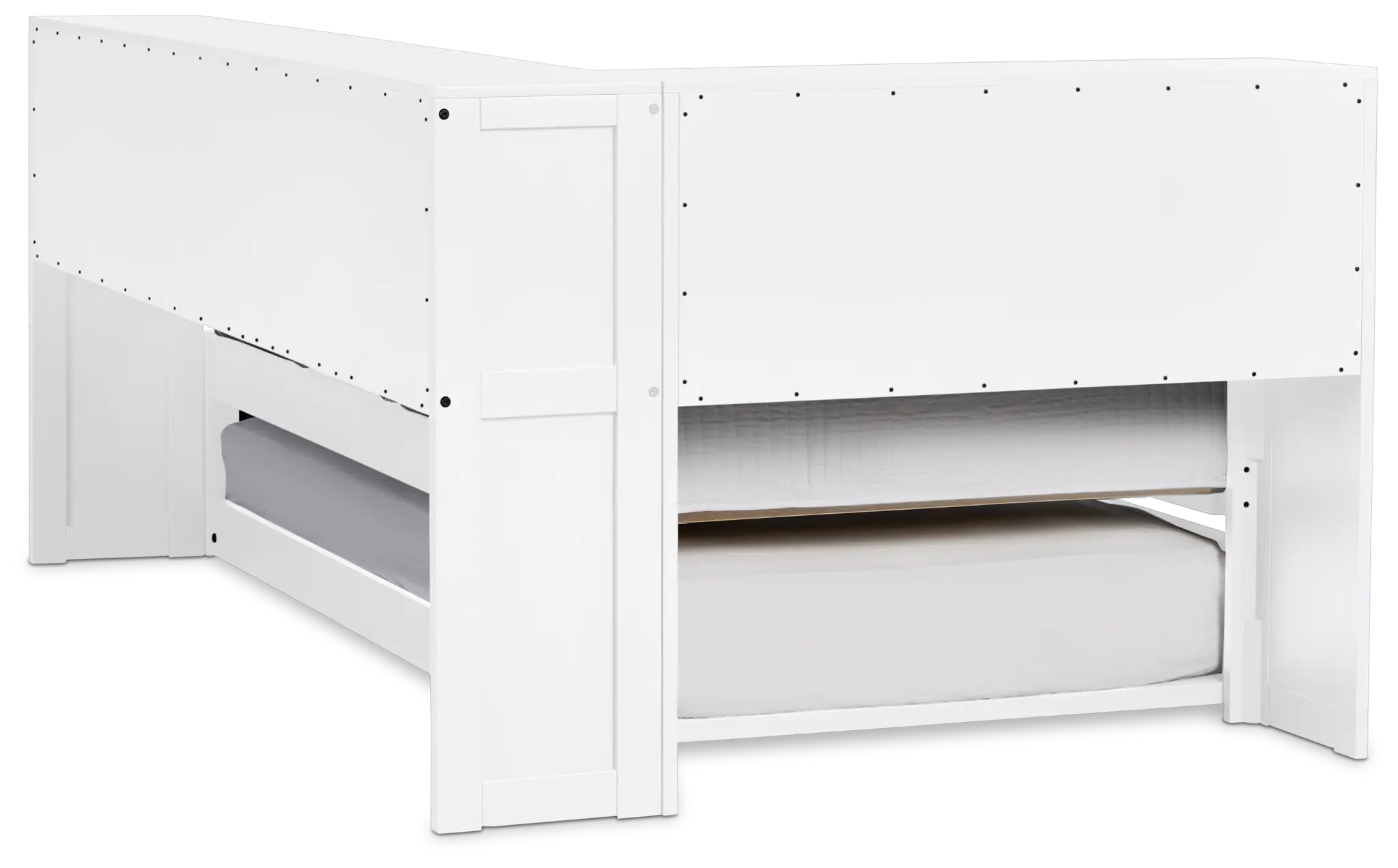 Charleston White Corner Bookcase Bed With Trundle Charleston White Corner Bookcase Bed With Trundle