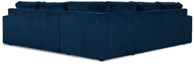 Charlie Dark Blue Fabric Small Two-arm Sectional