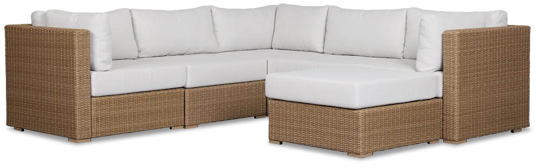 Montecito Light Tone 6-piece Modular Sectional With Light Beige Cushion