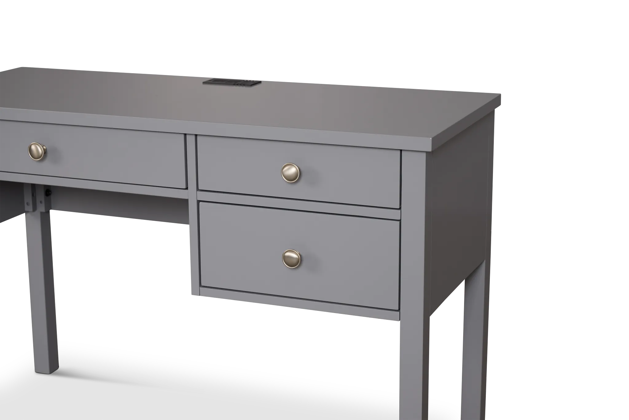 Charleston Gray 3-drawer Desk