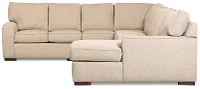 Sinclair Brown Fabric Right Chaise Innerspring Sleeper Sectional