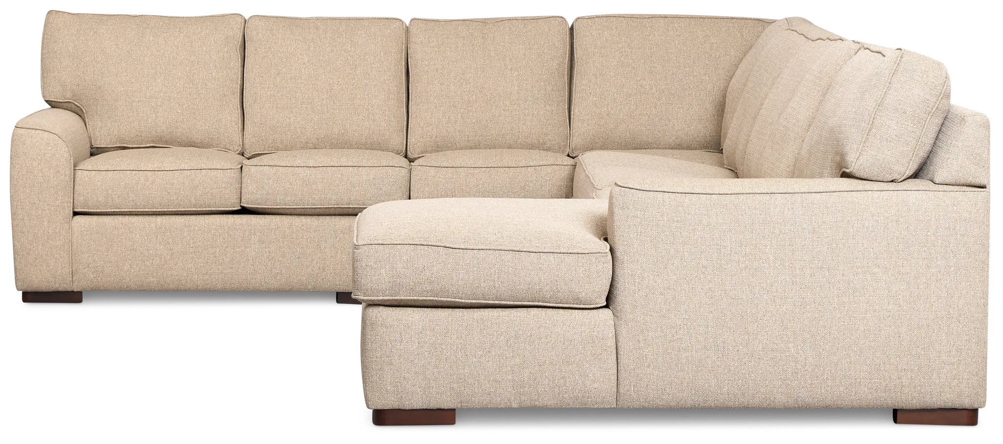 Sinclair Brown Fabric Right Chaise Innerspring Sleeper Sectional