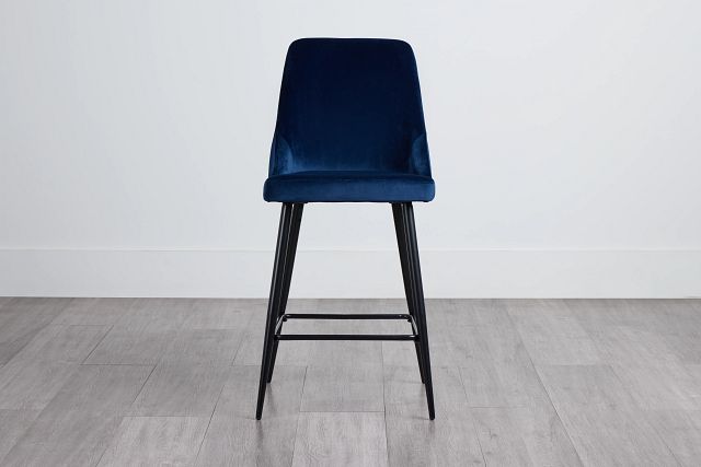 Cameo Dark Blue 27" Upholstered Barstool