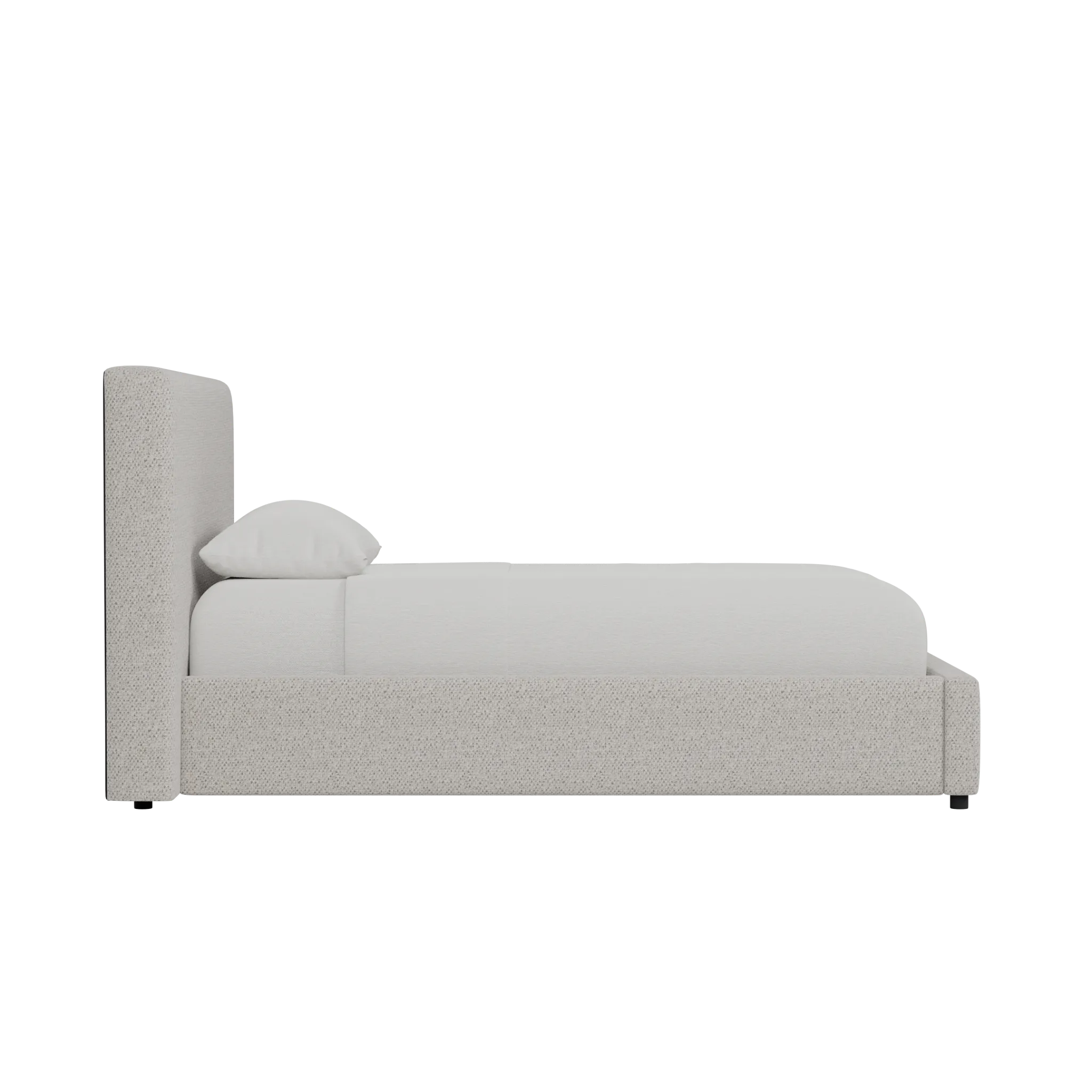Grayton Suave White 44" Upholstered Platform Bed